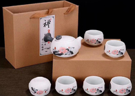 White Color Home 7 Pcs Ceramic Tea Cup Set / Teapot Set With Gift Packing