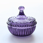 Purple Glass Candy Jar Solid Glass LFGB SGS Approved Eco Friendly Decorative