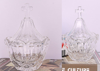 Colored Crystal Sugar Pot Glass Jars For Candy Buffet / Glass Dessert Jars